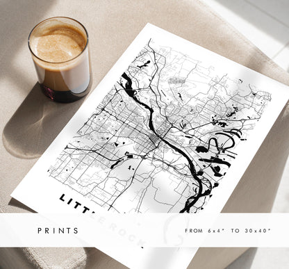 Little Rock Map Print - City Map Poster - Map Art - USA City Maps - Little Rock Print - Little Rock Poster - Minimalist City Map - Arkansas