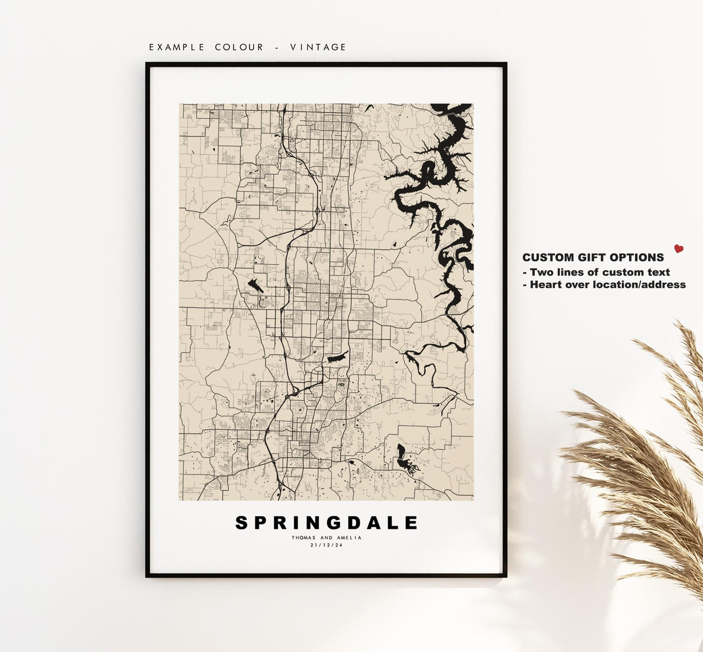 Springdale Map Print - City Map Poster - Map Art - USA City Maps - Springdale Print - Springdale Poster - Minimalist City Map - Arkansas