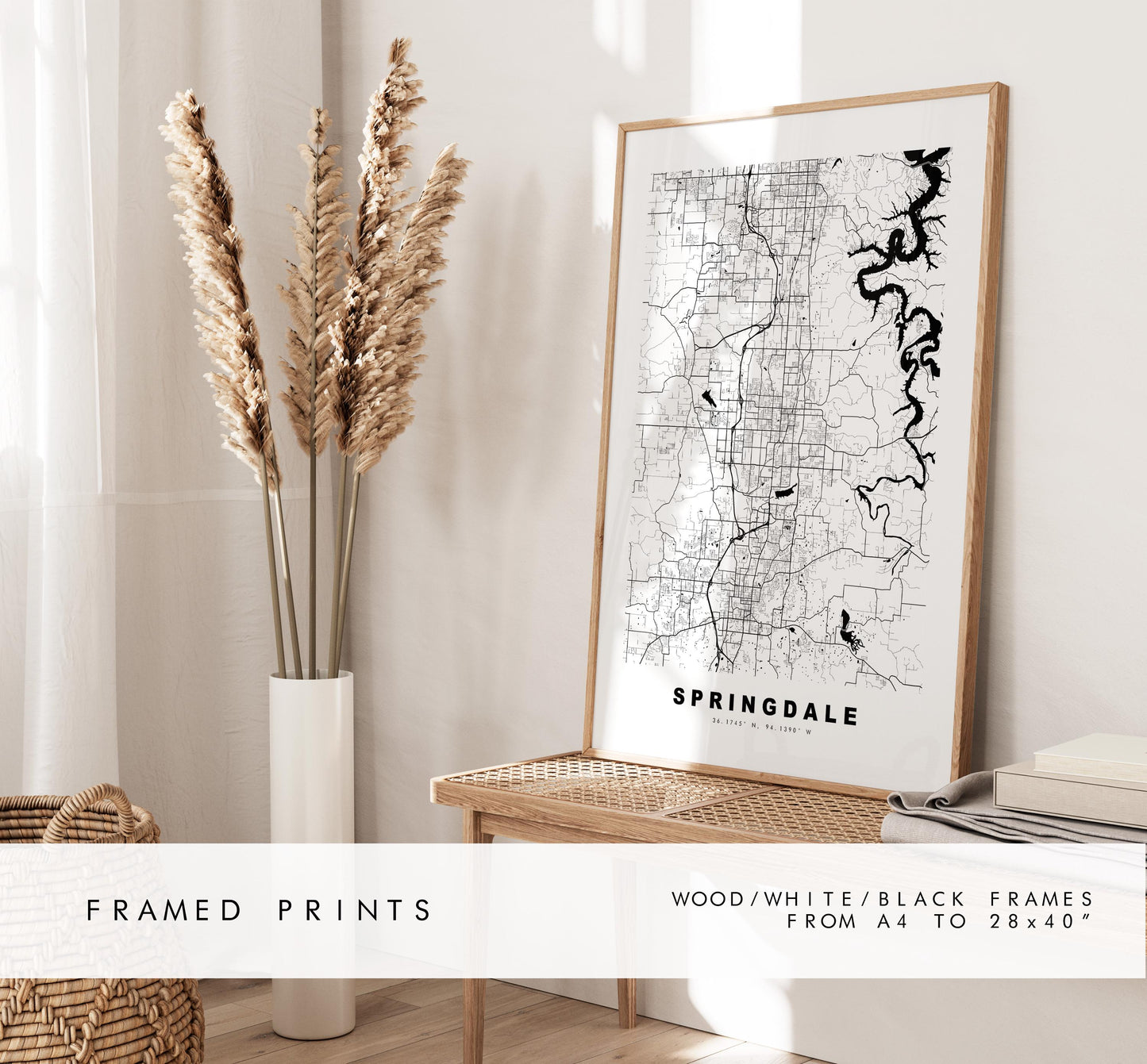 Springdale Map Print - City Map Poster - Map Art - USA City Maps - Springdale Print - Springdale Poster - Minimalist City Map - Arkansas