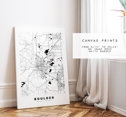 Boulder Map Print - City Map Poster - Map Art - USA City Maps - Boulder Print - Boulder Poster - Minimalist City Map - Colorado