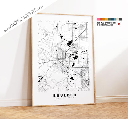 Boulder Map Print - City Map Poster - Map Art - USA City Maps - Boulder Print - Boulder Poster - Minimalist City Map - Colorado