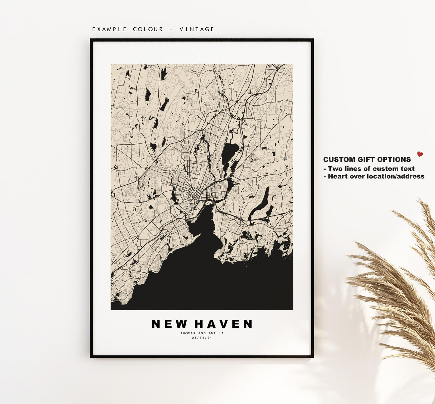 New Haven Map Print - City Map Poster - Map Art - USA City Maps - New Haven Print - New Haven Poster - Minimalist City Map - Connecticut