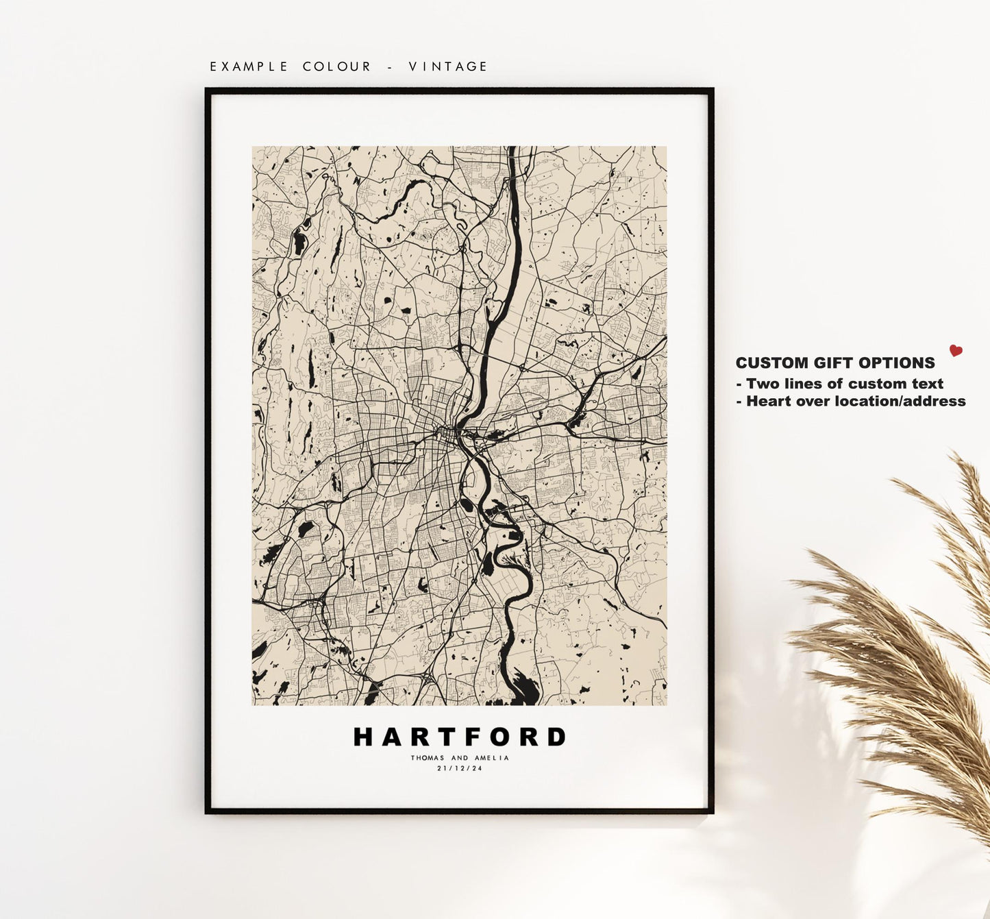 Hartford Map Print - City Map Poster - Map Art - USA City Maps - Hartford Print - Hartford Poster - Minimalist City Map - Connecticut