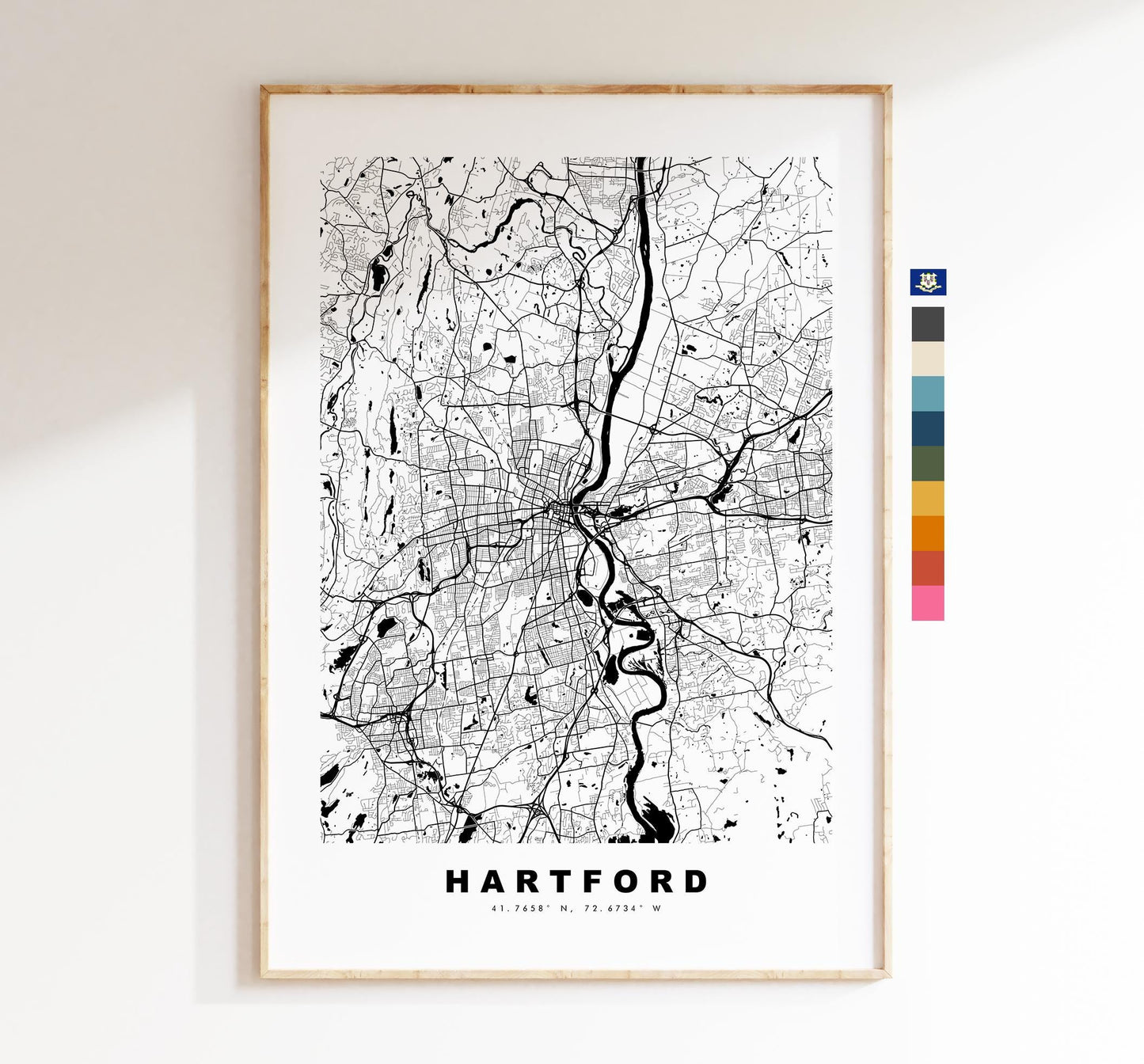 Stamford Map Print - City Map Poster - Map Art - USA City Maps - Stamford Print - Stamford Poster - Minimalist City Map - Connecticut