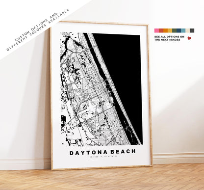 Daytona Beach Map Print - City Map Poster - Map Art - USA City Maps - Daytona Beach Print - Poster - Minimalist City Map - Florida