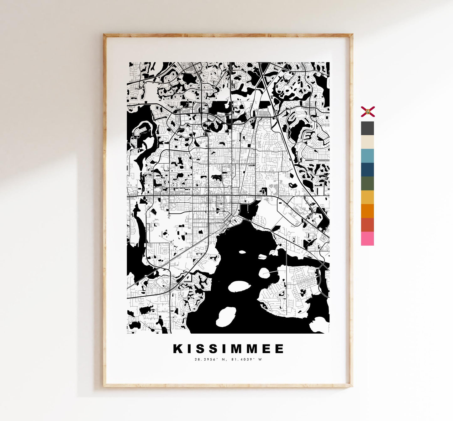 Kissimmee Map Print - City Map Poster - Map Art - USA City Maps - Kissimmee Print - Kissimmee Poster - Minimalist City Map - Florida