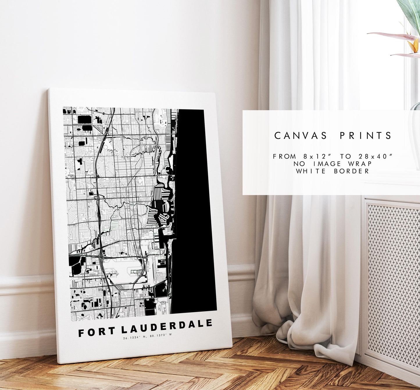 Fort Lauderdale Map Print - City Map Poster - Map Art - USA City Maps - Fort Lauderdale Print - Poster - Minimalist City Map - Florida