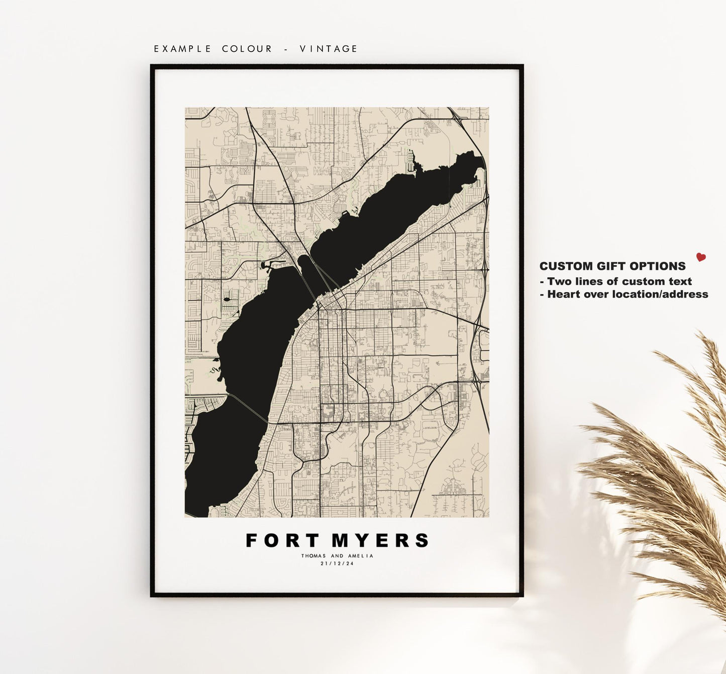 Fort Myers Map Print - City Map Poster - Map Art - USA City Maps - Fort Myers Print - Fort Myers Poster - Minimalist City Map - Florida