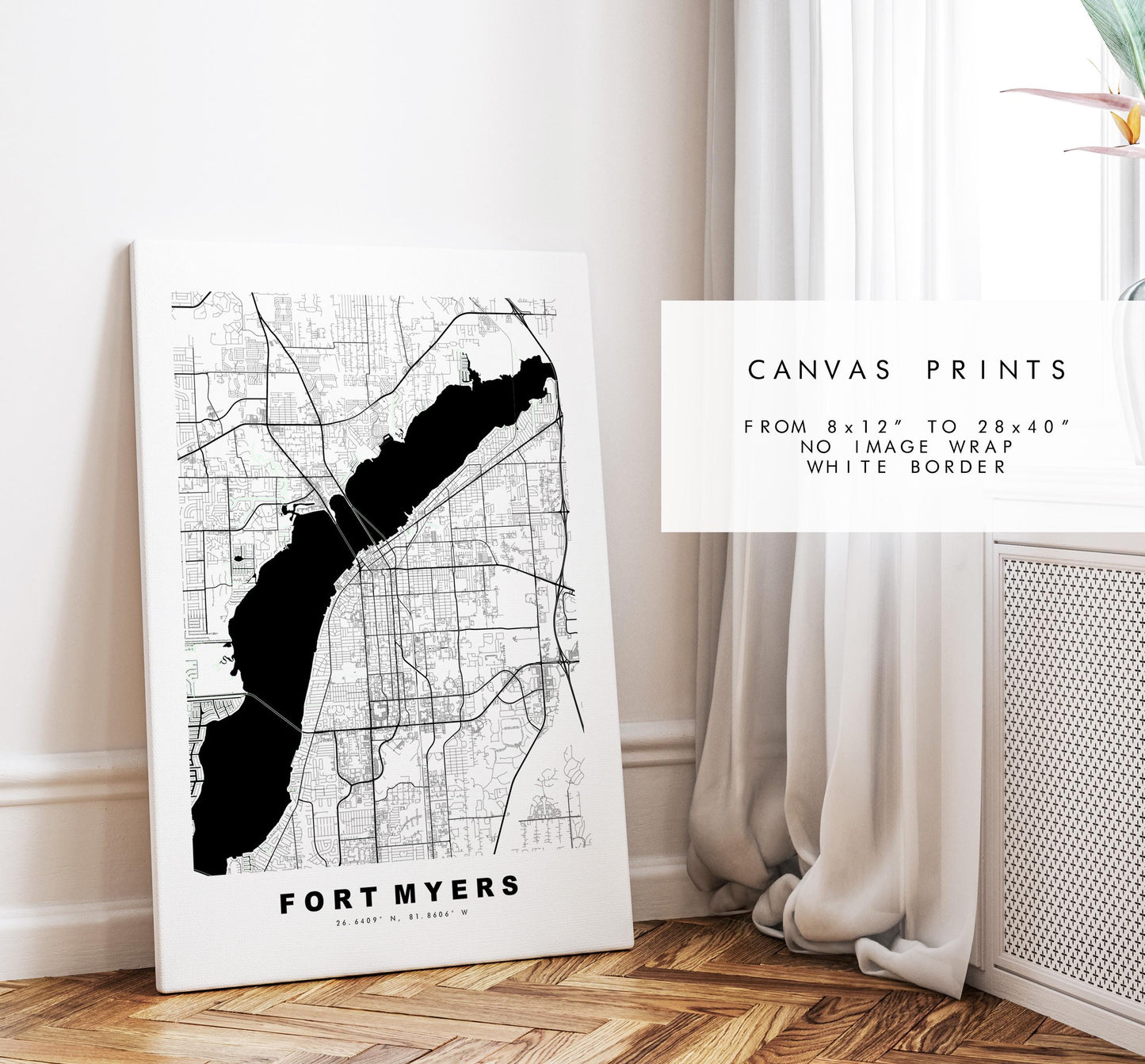 Fort Myers Map Print - City Map Poster - Map Art - USA City Maps - Fort Myers Print - Fort Myers Poster - Minimalist City Map - Florida