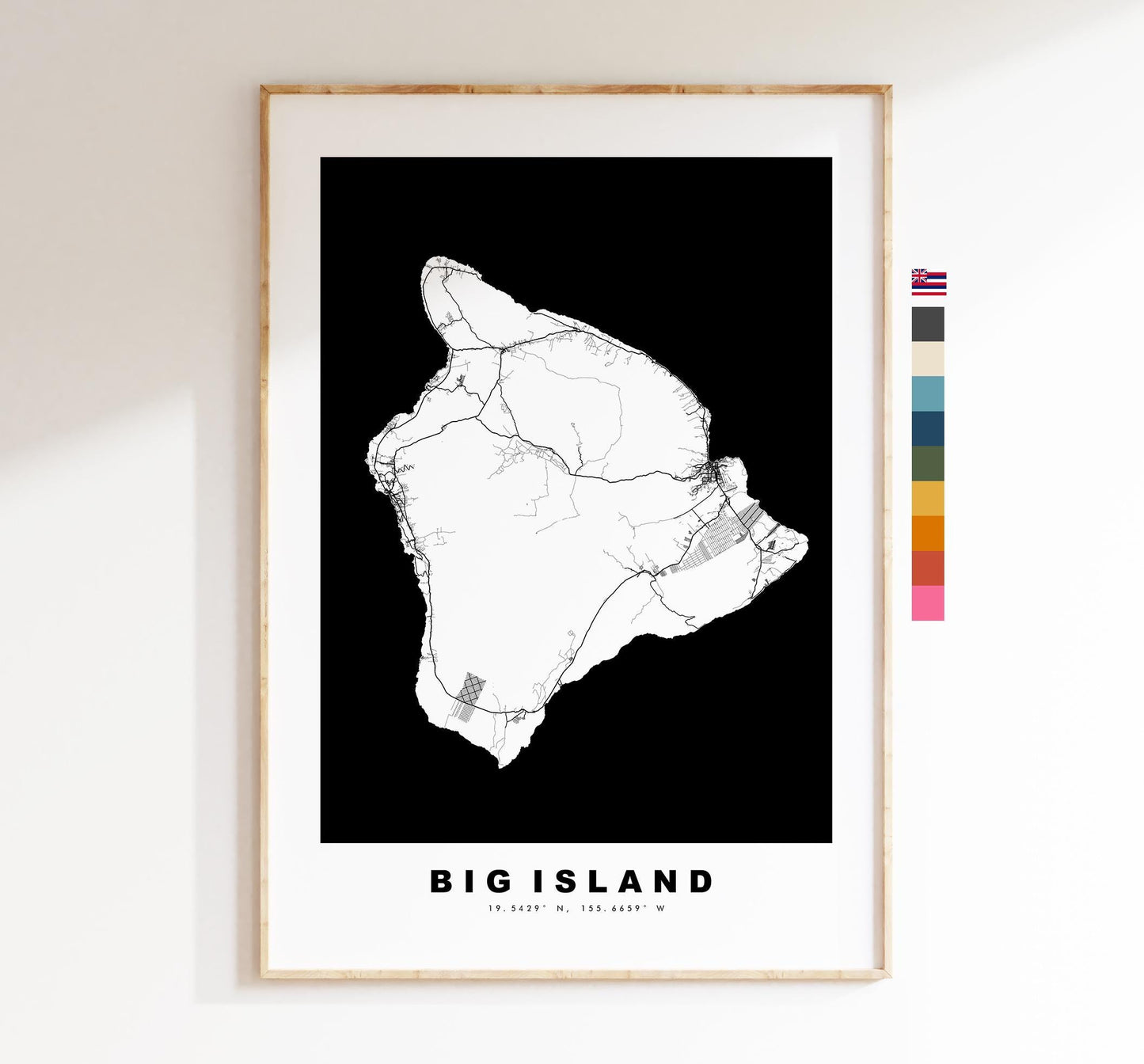 Big Island Island Map Print - Map Poster - Map Art - USA City Maps - Hawaii Island Print - Hawaii Poster - Minimalist Island Map - Hawaii