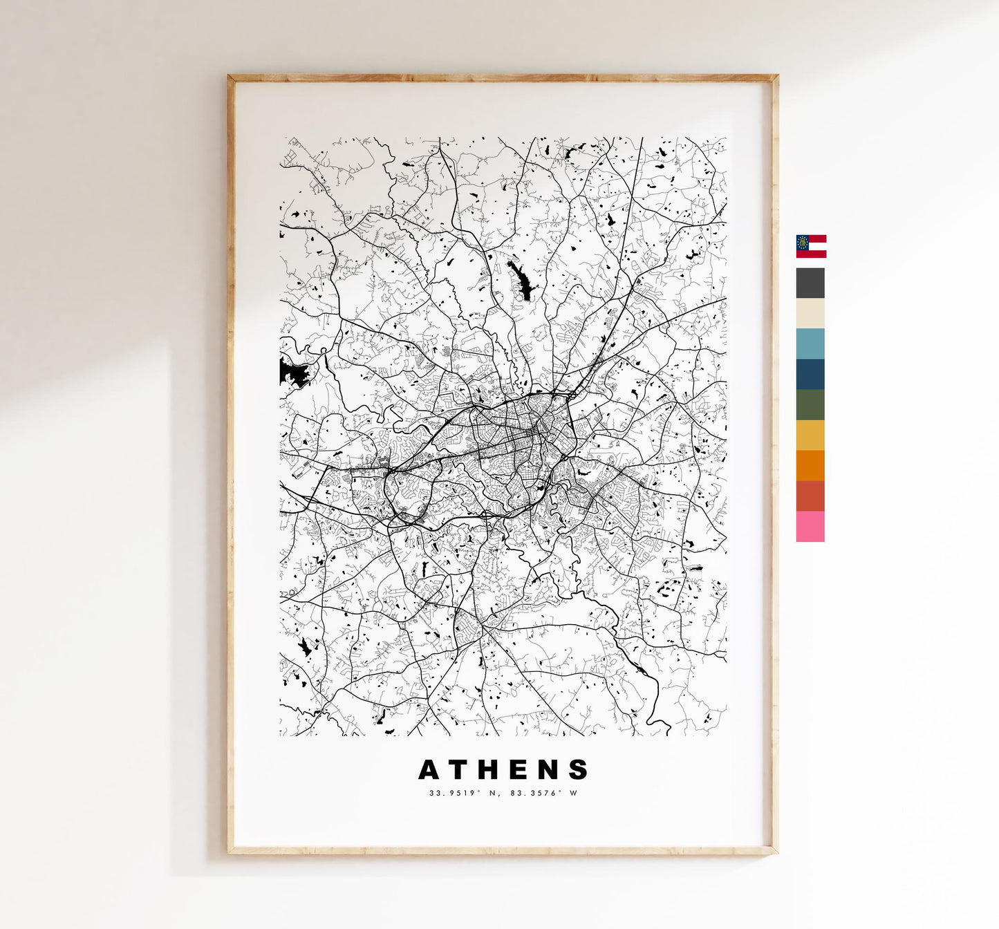 Athens Map Print (Georgia USA) - City Map Poster - Map Art - USA City Maps -  Print - Poster - Minimalist City Map - Georgia