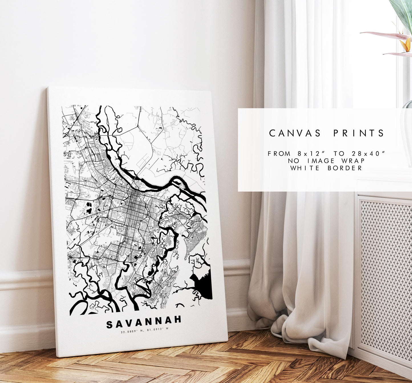 Savannah Map Print - City Map Poster - Map Art - USA City Maps - Savannah Print - Savannah Poster - Minimalist City Map - Georgia