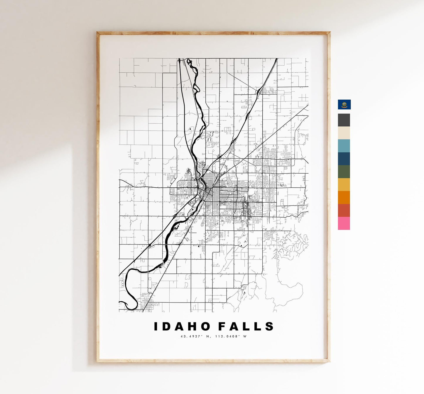 Idaho Falls Map Print - City Map Poster - Map Art - USA City Maps - Idaho Falls Print - Idaho Falls Poster - Minimalist City Map - Idaho