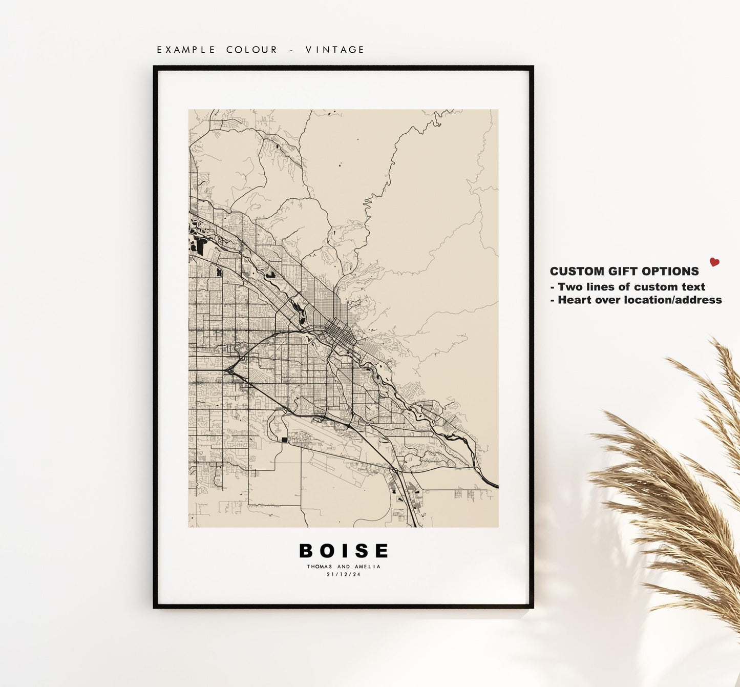 Boise Map Print - City Map Poster - Map Art - USA City Maps - Boise Print - Boise Poster - Minimalist City Map - Idaho