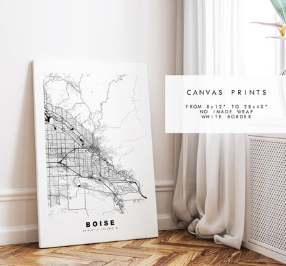 Boise Map Print - City Map Poster - Map Art - USA City Maps - Boise Print - Boise Poster - Minimalist City Map - Idaho