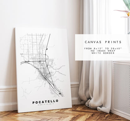 Pocatello Map Print - City Map Poster - Map Art - USA City Maps - Pocatello Print - Pocatello Poster - Minimalist City Map - Idaho