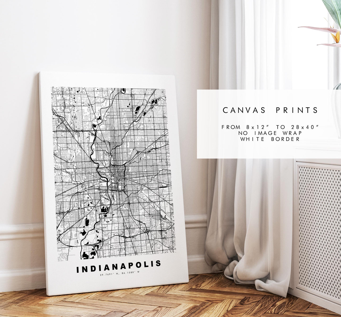 Indianapolis Map Print - City Map Poster - Map Art - USA City Maps - Indianapolis Print - Poster - Minimalist City Map - Indiana