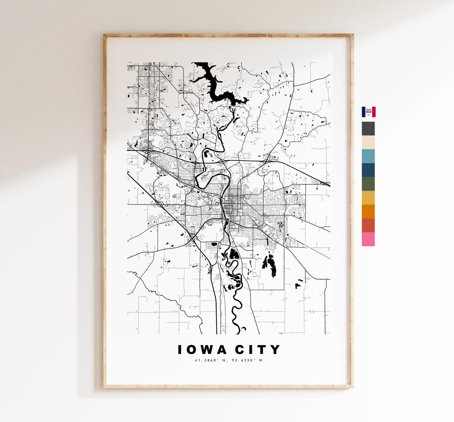 Iowa City Map Print - City Map Poster - Map Art - USA City Maps - Iowa City Print - Iowa City Poster - Minimalist City Map - Iowa