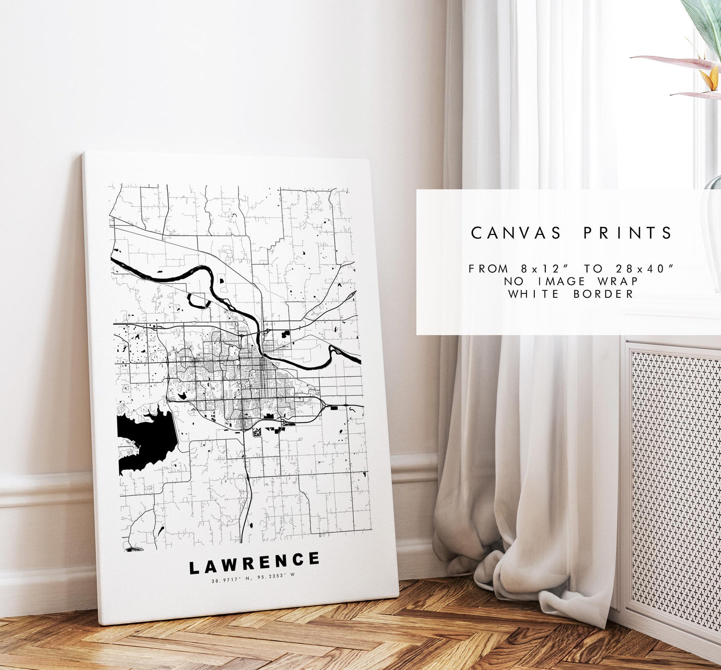 Lawrence Map Print (Kansas) - City Map Poster - Map Art - USA City Maps - Lawrence Print - Lawrence Poster - Minimalist City Map - Kansas