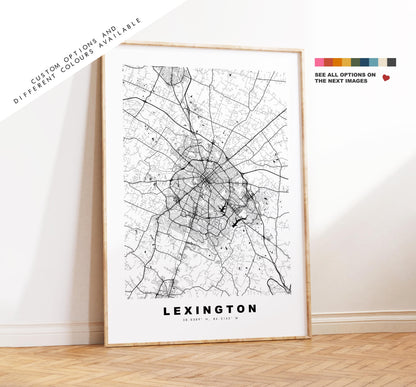 Lexington Map Print (Kentucky) - City Map Poster - Map Art - USA City Maps - Lexington Print - Poster - Minimalist City Map - Kentucky