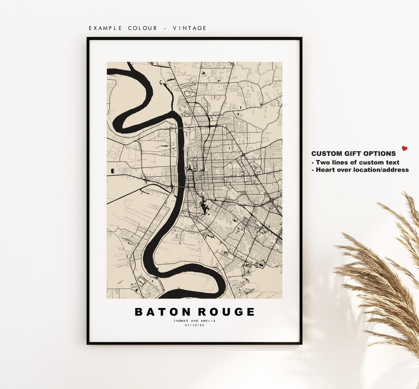 Baton Rouge Map Print - City Map Poster - Map Art - USA City Maps - Baton Rouge Print - Poster - Minimalist City Map - Louisiana