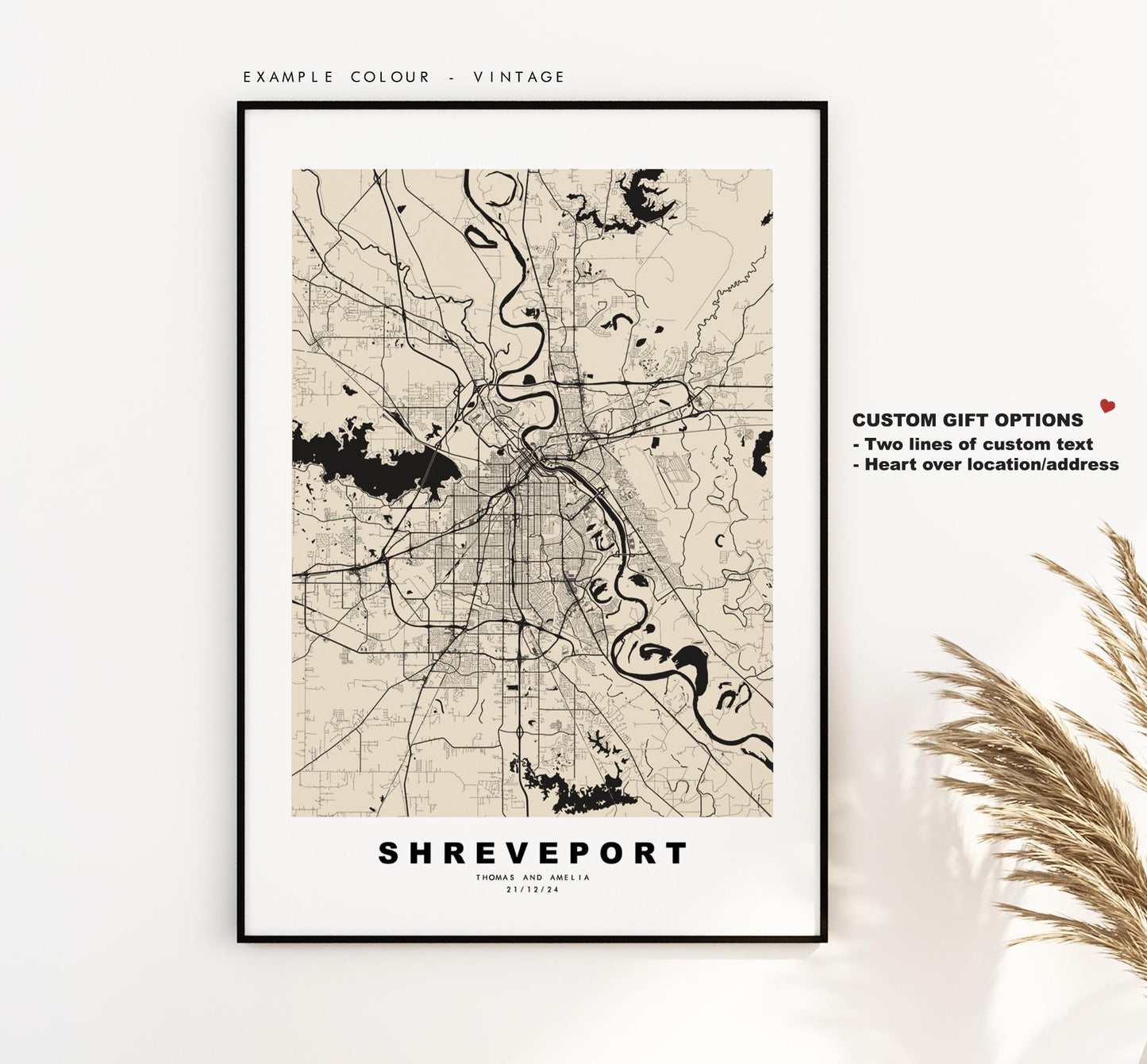 Shreveport Map Print - City Map Poster - Map Art - USA City Maps - Shreveport Print - Shreveport Poster - Minimalist City Map - Louisiana