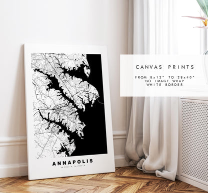 Annapolis Map Print - City Map Poster - Map Art - USA City Maps - Annapolis Print - Annapolis Poster - Minimalist City Map - Maryland