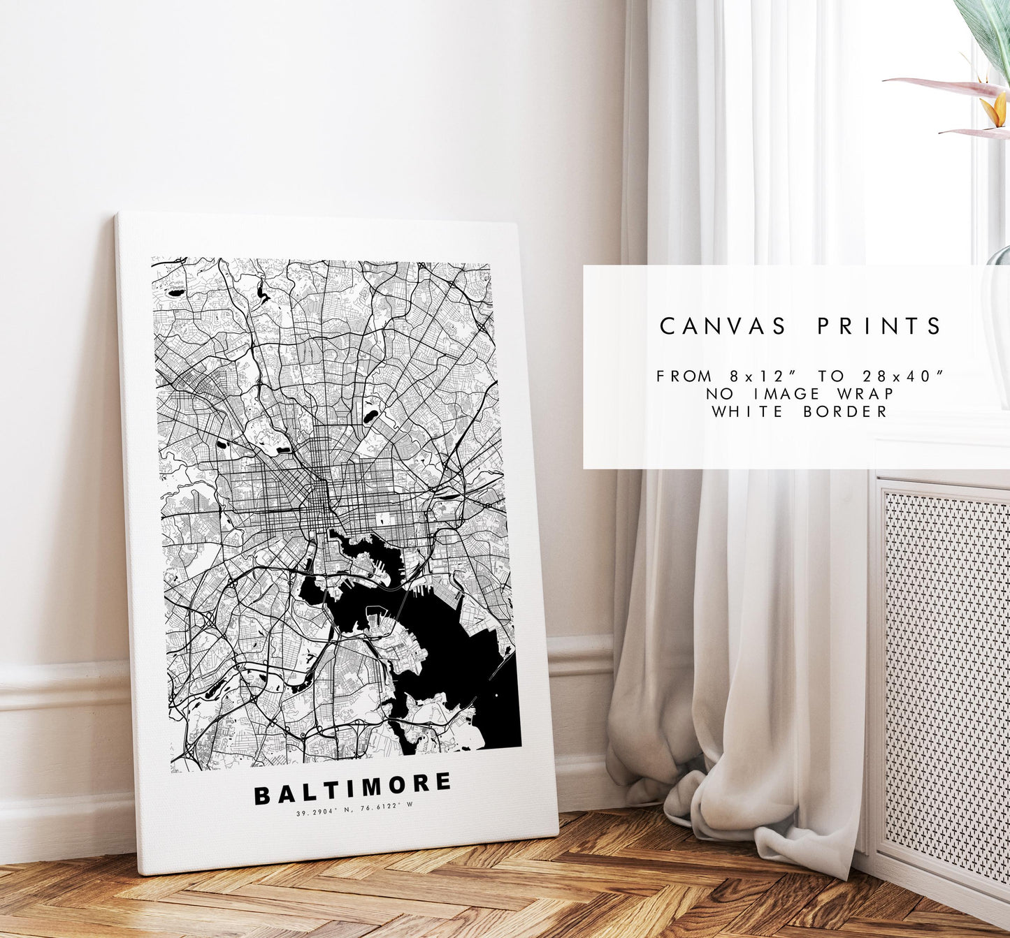 Baltimore Map Print - City Map Poster - Map Art - USA City Maps - Baltimore Print - Baltimore Poster - Minimalist City Map - Maryland