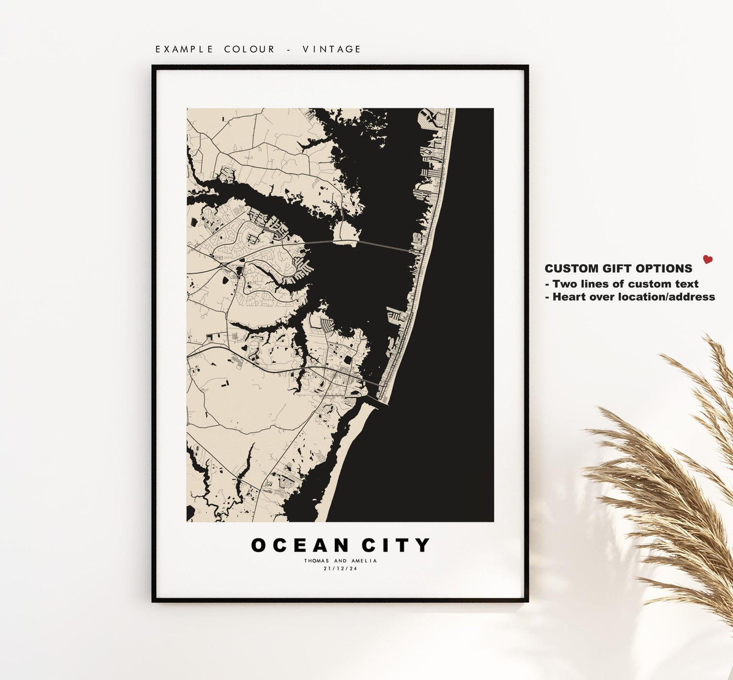 Ocean City Map Print - City Map Poster - Map Art - USA City Maps - Ocean City Print - Ocean City Poster - Minimalist City Map - Maryland