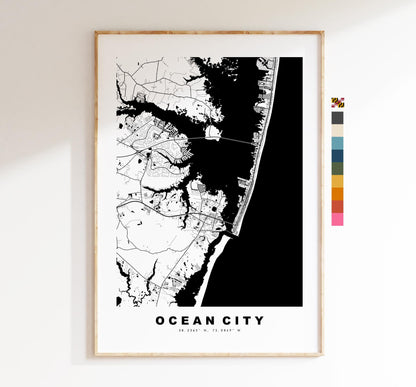 Ocean City Map Print - City Map Poster - Map Art - USA City Maps - Ocean City Print - Ocean City Poster - Minimalist City Map - Maryland