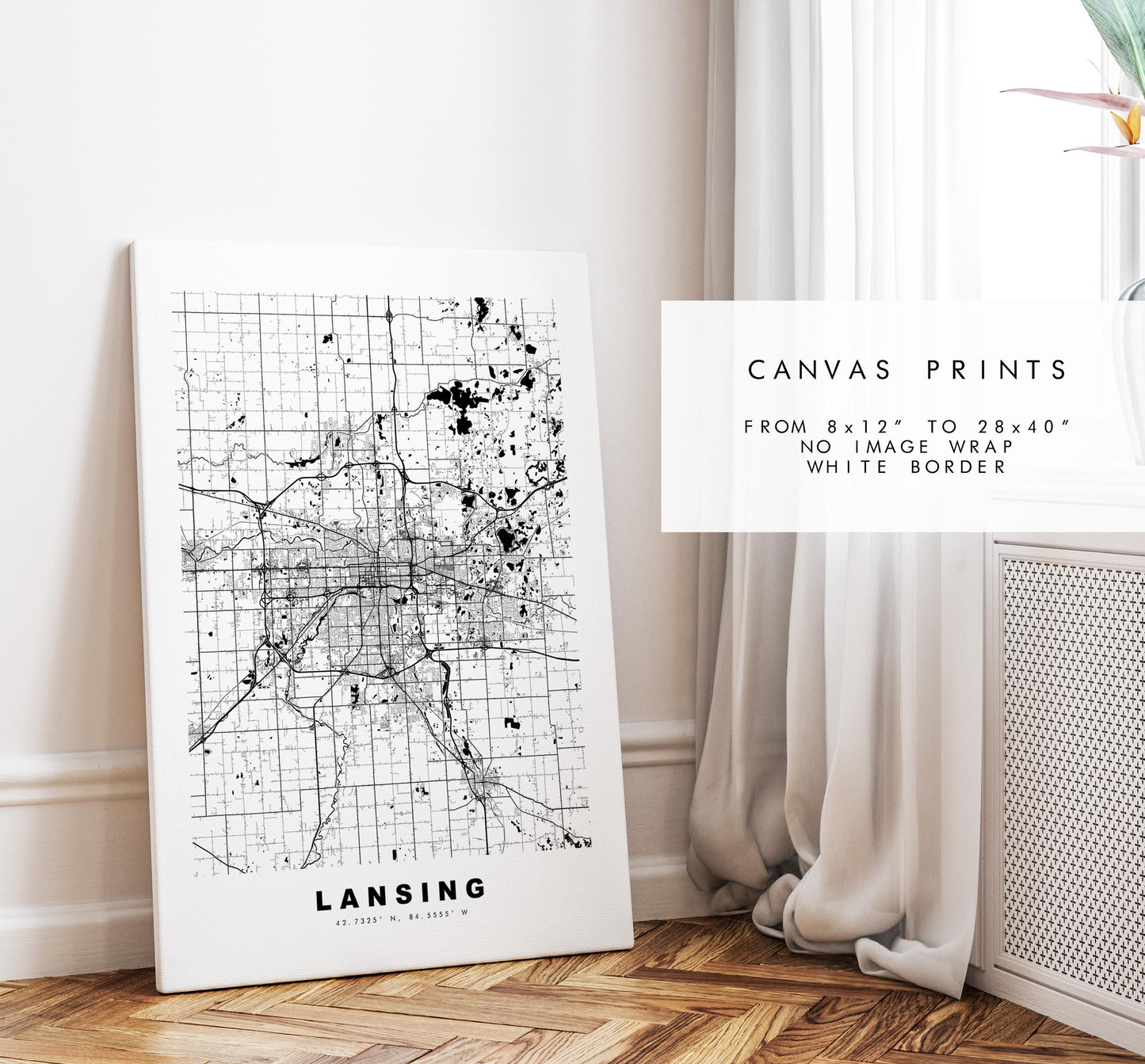 Lansing Map Print - City Map Poster - Map Art - USA City Maps - Lansing Print - Lansing Poster - Minimalist City Map - Michigan