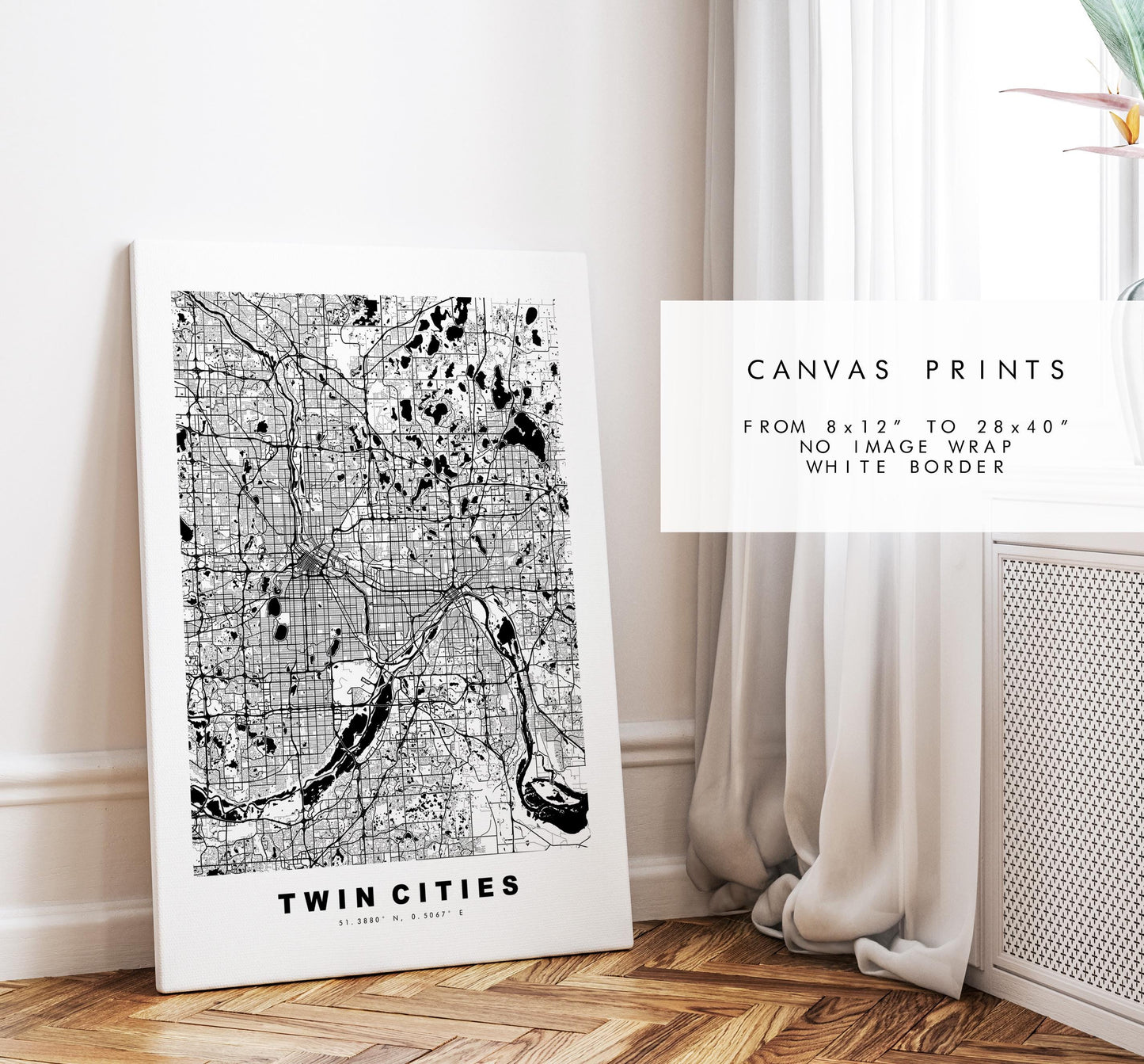 Twin Cities Map Print - City Map Poster - Map Art - USA City Maps - Twin Cities Print - Twin Cities Poster - Minimalist City Map - Minnesota