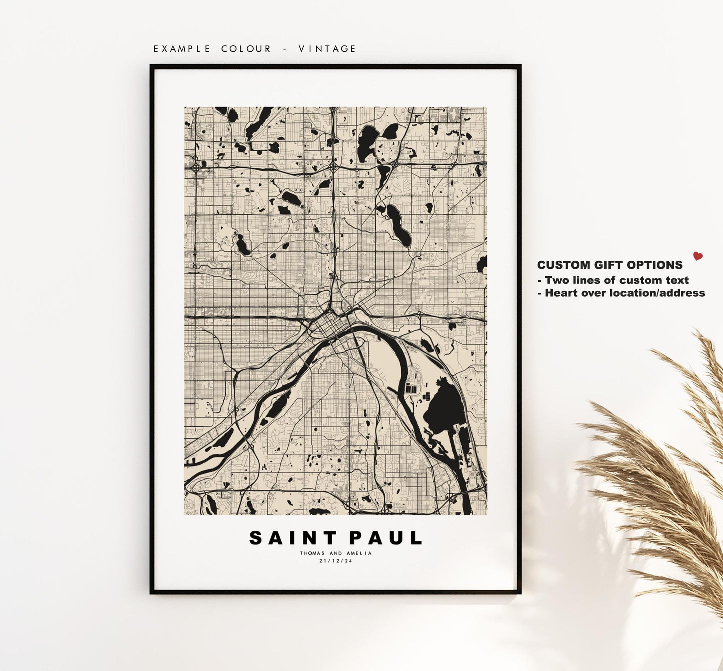 Saint Paul Map Print - City Map Poster - Map Art - USA City Maps - St Paul Print - St Paul Poster - Minimalist City Map - Minnesota