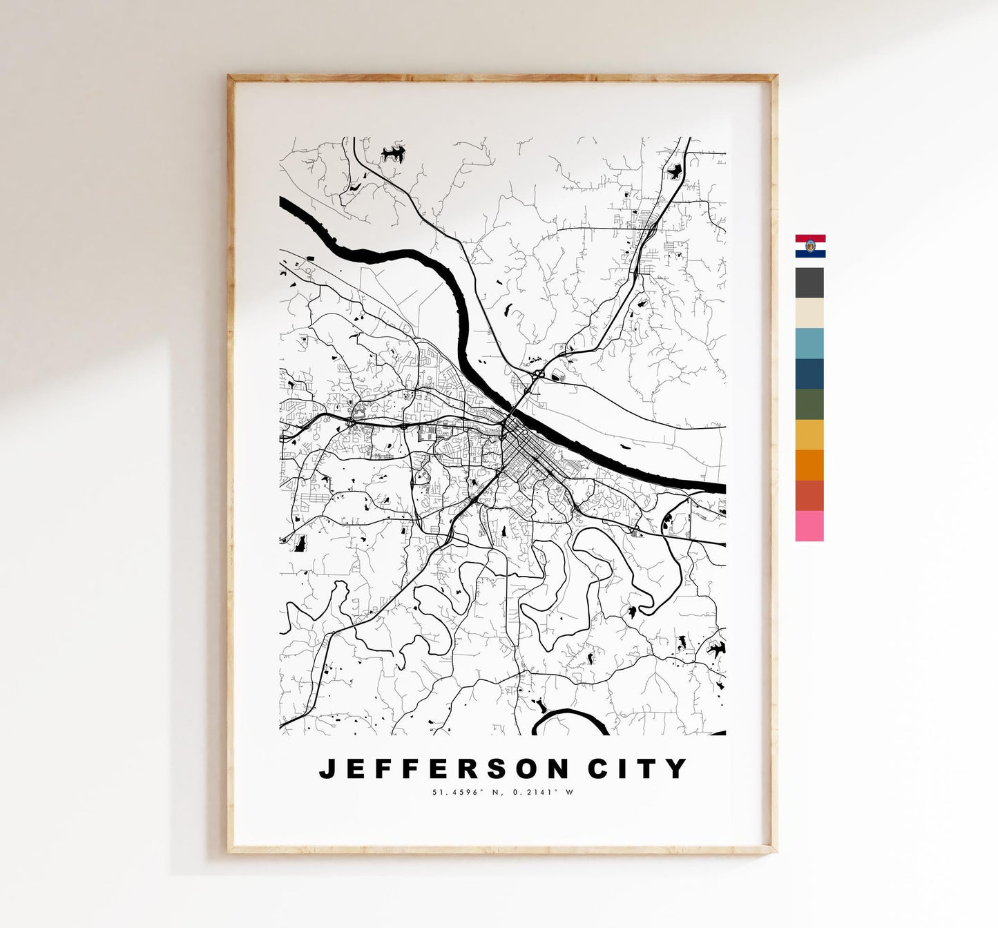 Jefferson City Map Print - City Map Poster - Map Art - USA City Maps - Jefferson City Print - Poster - Minimalist City Map - Missouri