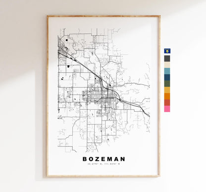 Bozeman Map Print - City Map Poster - Map Art - USA City Maps - Bozeman Print - Bozeman Poster - Minimalist City Map - Montana