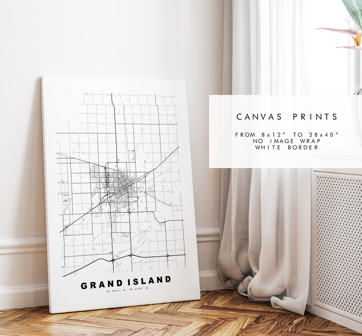 Grand Island Map Print - City Map Poster - Map Art - USA City Maps - Grand Island Print - Poster - Minimalist City Map - Nebraska