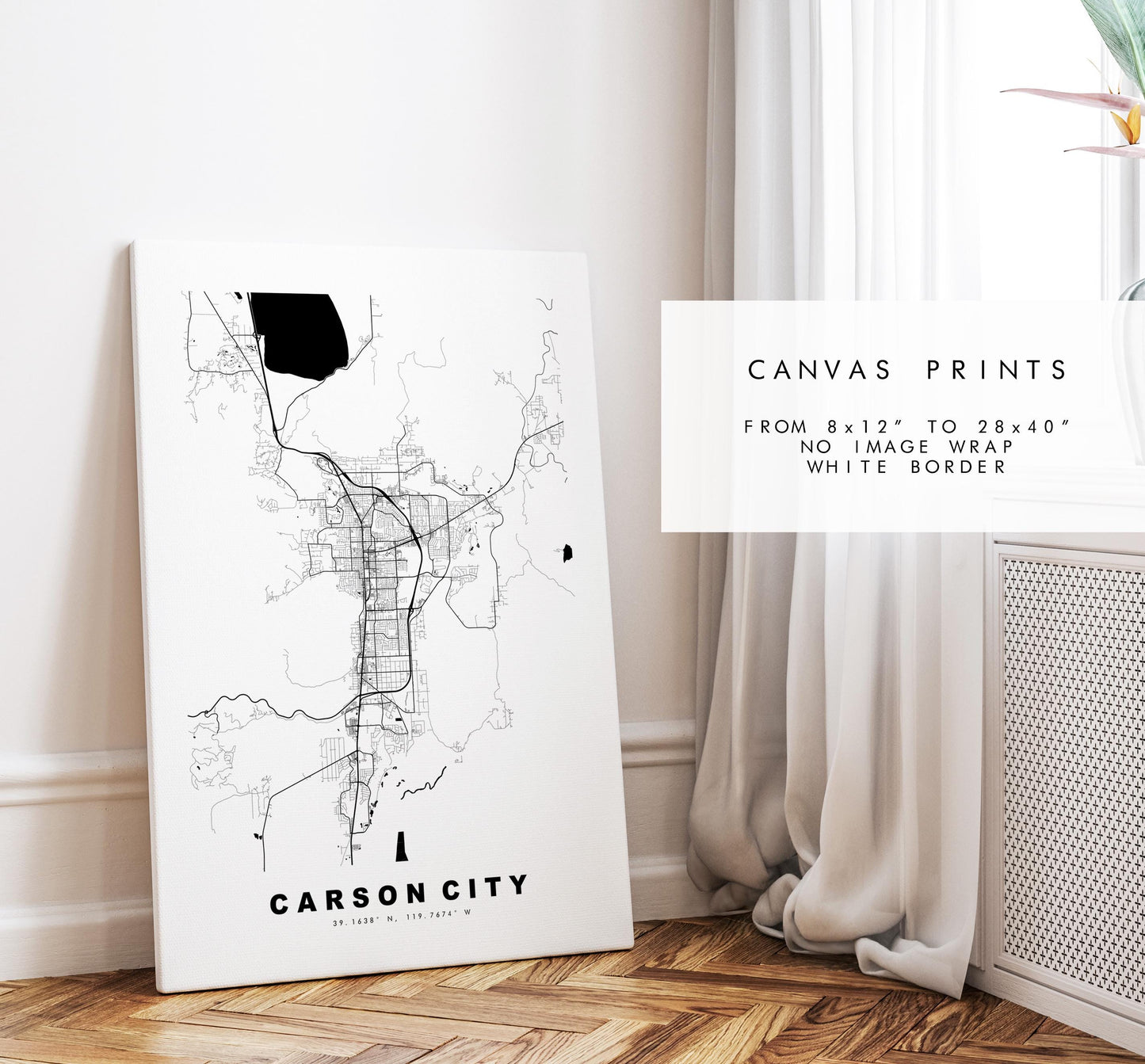 Carson City Map Print - City Map Poster - Map Art - USA City Maps - Carson City Print - Carson City Poster - Minimalist City Map - Nevada