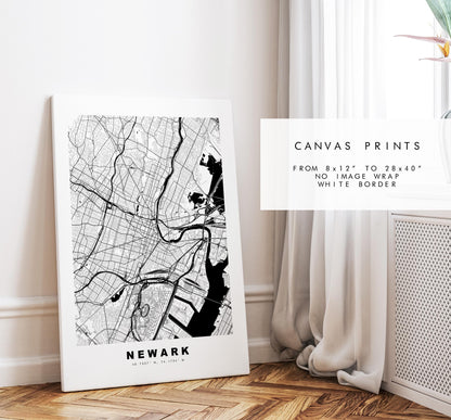 Newark Map Print - City Map Poster - Map Art - USA City Maps - Newark Print - Newark Poster - Minimalist City Map - New Jersey