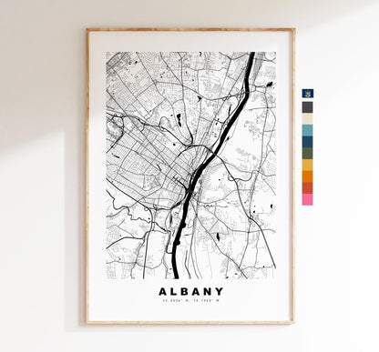 Albany Map Print (New York) - City Map Poster - Map Art - USA City Maps - Albany Print - Albany Poster - Minimalist City Map - New York