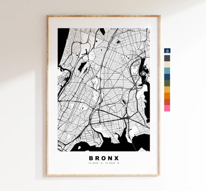 Bronx Map Print - City Map Poster - Map Art - USA City Maps - Bronx Print - Bronx Poster - Minimalist City Map - New York