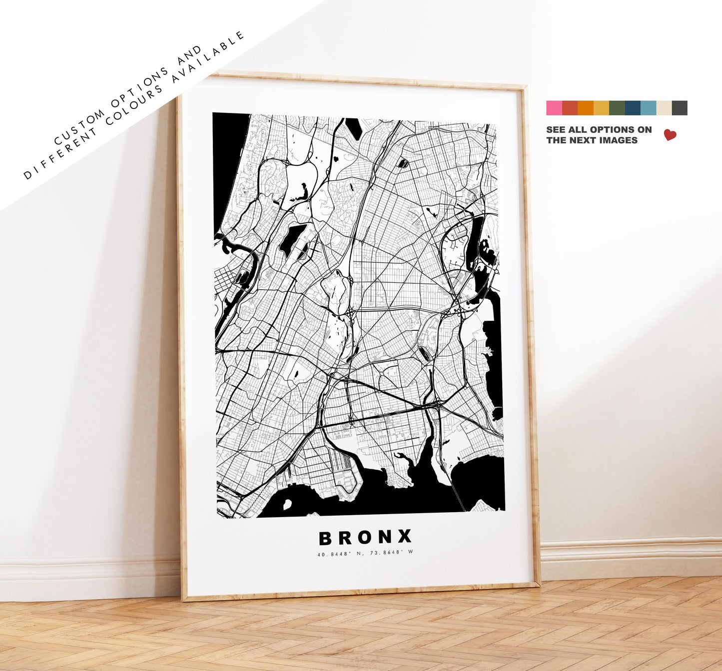 Bronx Map Print - City Map Poster - Map Art - USA City Maps - Bronx Print - Bronx Poster - Minimalist City Map - New York