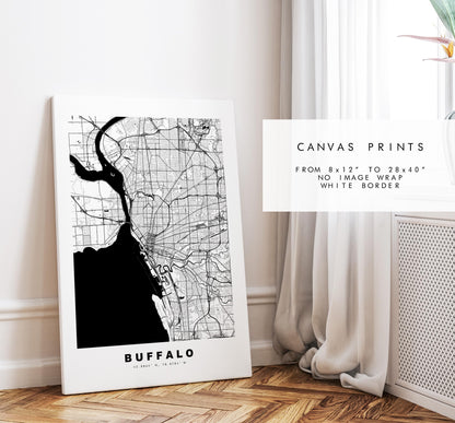 Buffalo Map Print - City Map Poster - Map Art - USA City Maps - Buffalo Print - Buffalo Poster - Minimalist City Map - New York