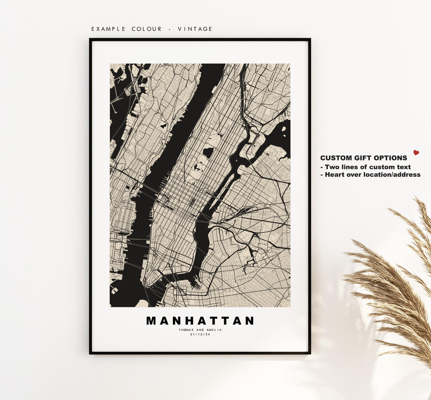 Manhattan Map Print - City Map Poster - Map Art - USA City Maps - Manhattan Print - Manhattan Poster - Minimalist City Map - New York