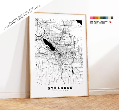 Syracuse Map Print - City Map Poster - Map Art - USA City Maps - Syracuse Print - Syracuse Poster - Minimalist City Map - New York