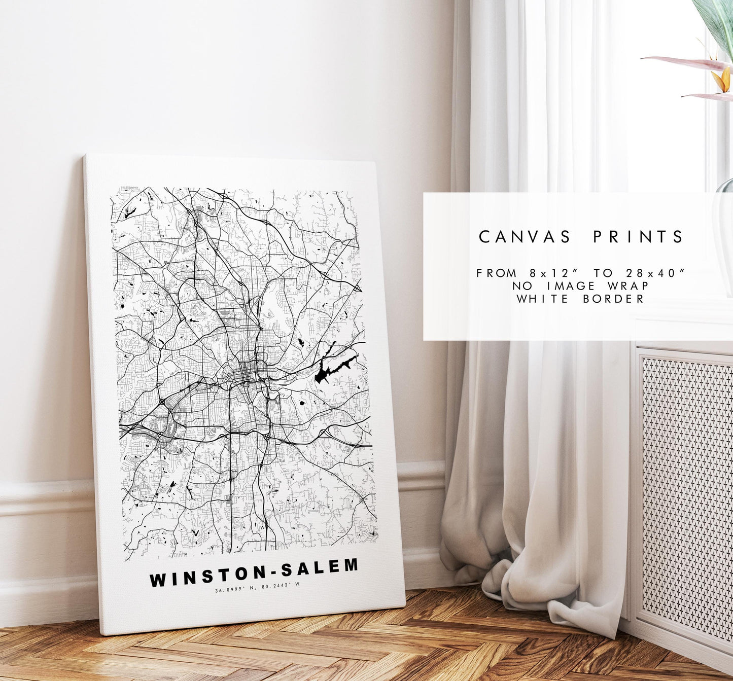 Winston-Salem Map Print - City Map Poster - Map Art - USA City Maps - Winston-Salem Print - Poster - Minimalist City Map - North Carolina