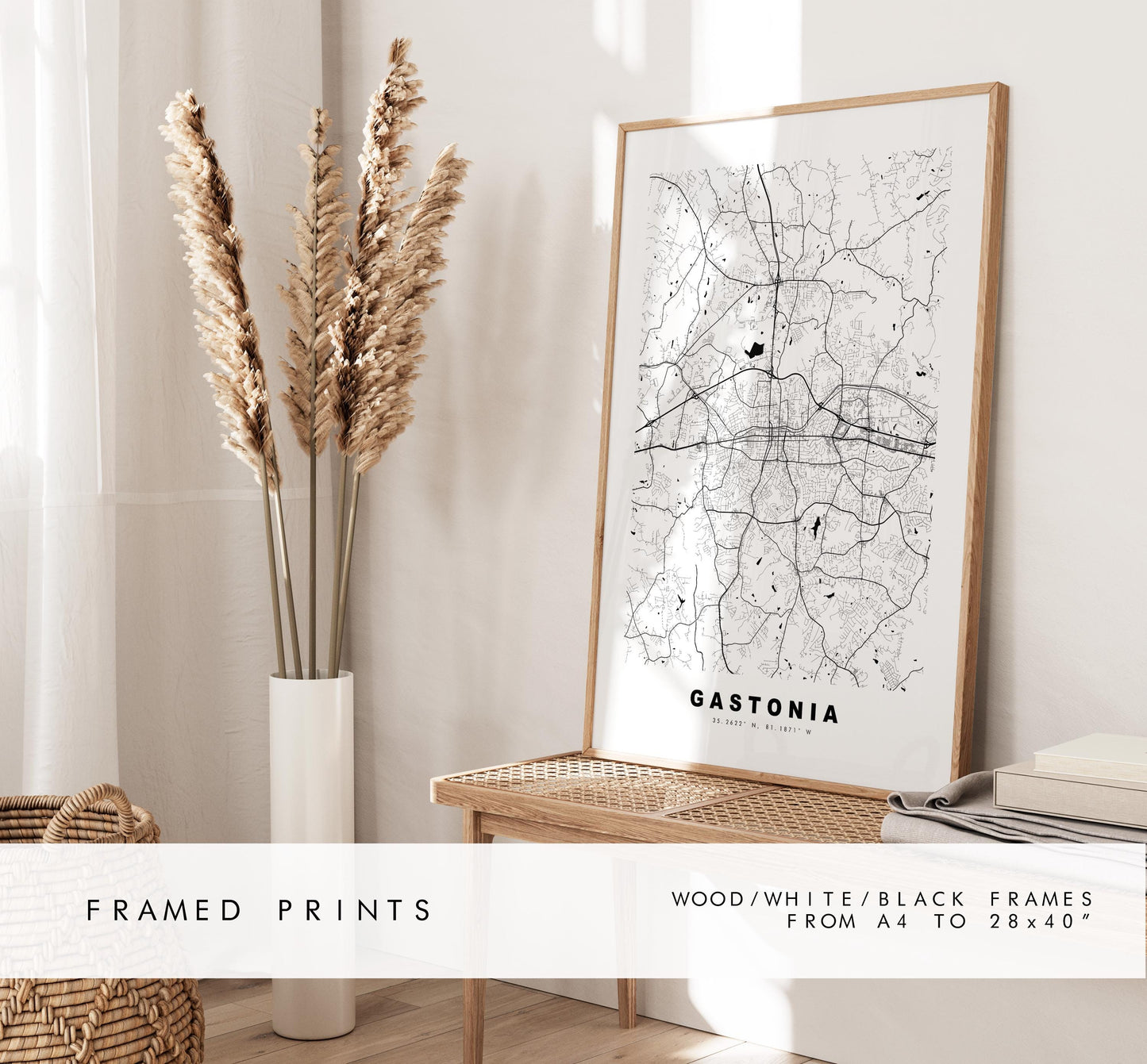 Gastonia Map Print - City Map Poster - Map Art - USA City Maps - Gastonia Print - Gastonia Poster - Minimalist City Map - North Carolina