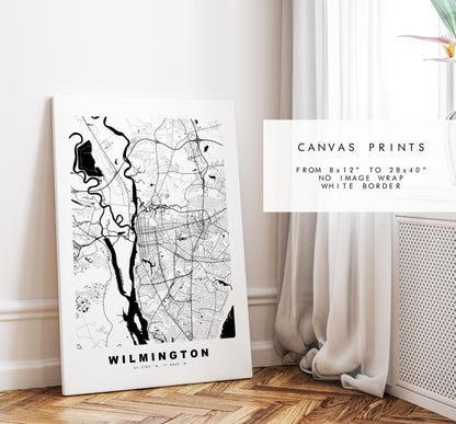 Wilmington Map Print - City Map Poster - Map Art - USA City Maps - Wilmington Print -  Poster - Minimalist City Map - North Carolina