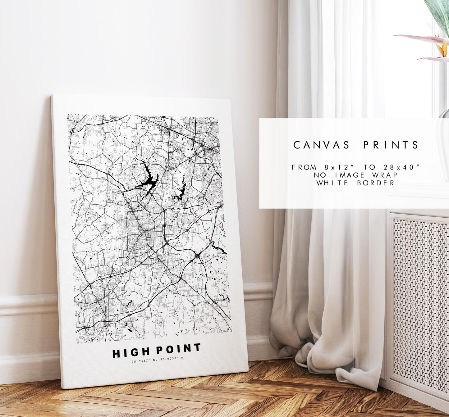 High Point Map Print - City Map Poster - Map Art - USA City Maps - High Point Print - Poster - Minimalist City Map - North Carolina