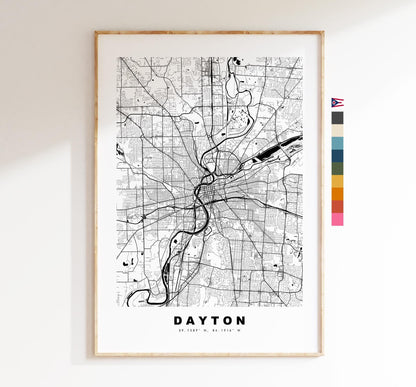 Dayton Map Print - City Map Poster - Map Art - USA City Maps - Dayton Print - Dayton Poster - Minimalist City Map - Ohio