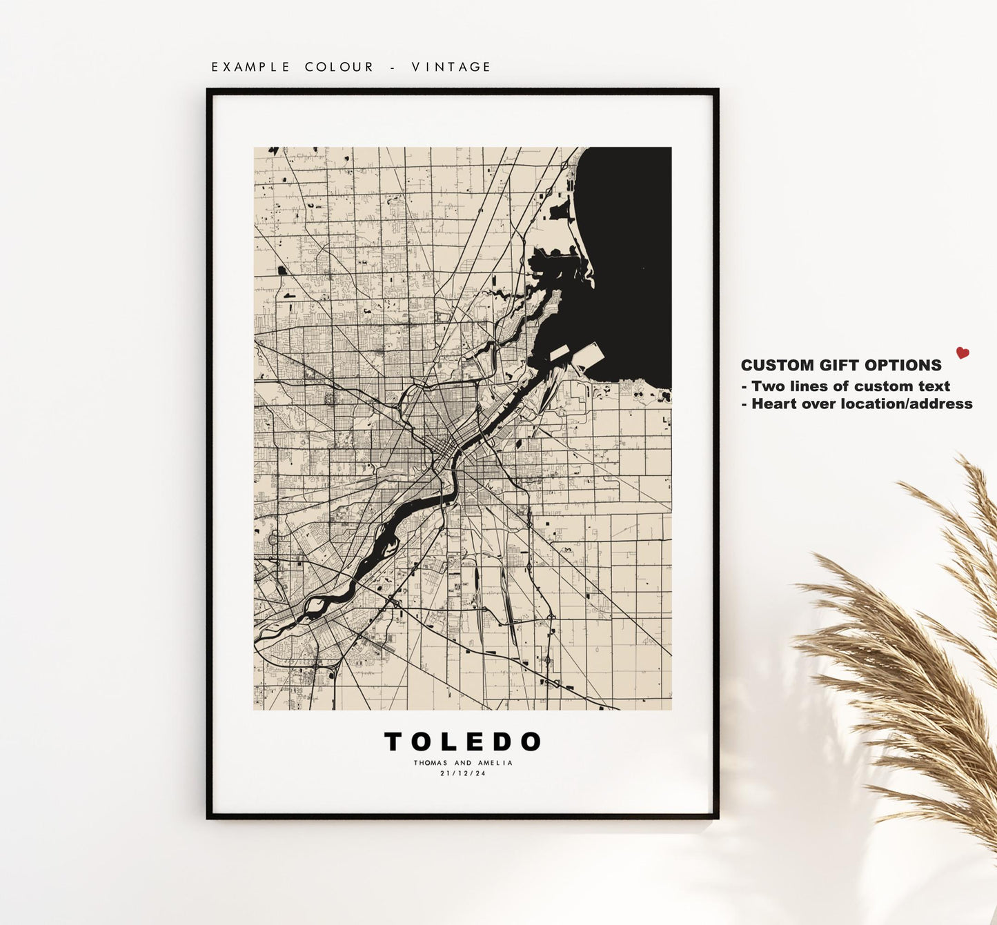 Toledo Map Print - City Map Poster - Map Art - USA City Maps - Toledo Print - Toledo Poster - Minimalist City Map - Ohio